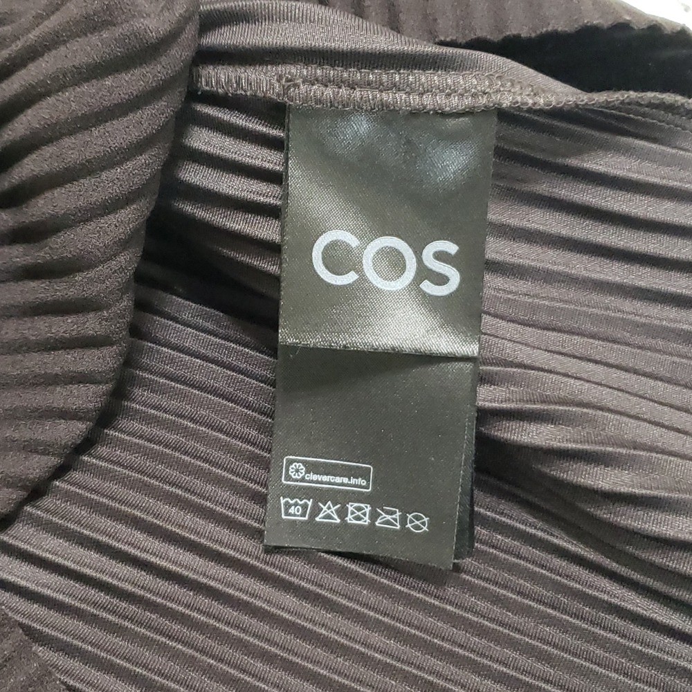 COS Womens Pleated Batwing Long Sleeve Oversized Boxy Top Dark Brown Small - Picture 7 of 12